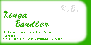 kinga bandler business card